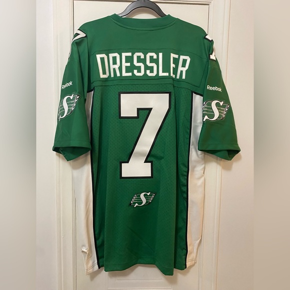 Saskatchewan Roughriders CFL Dressler Jersey #7 Genuine Reebok Football XL - Picture 8 of 12